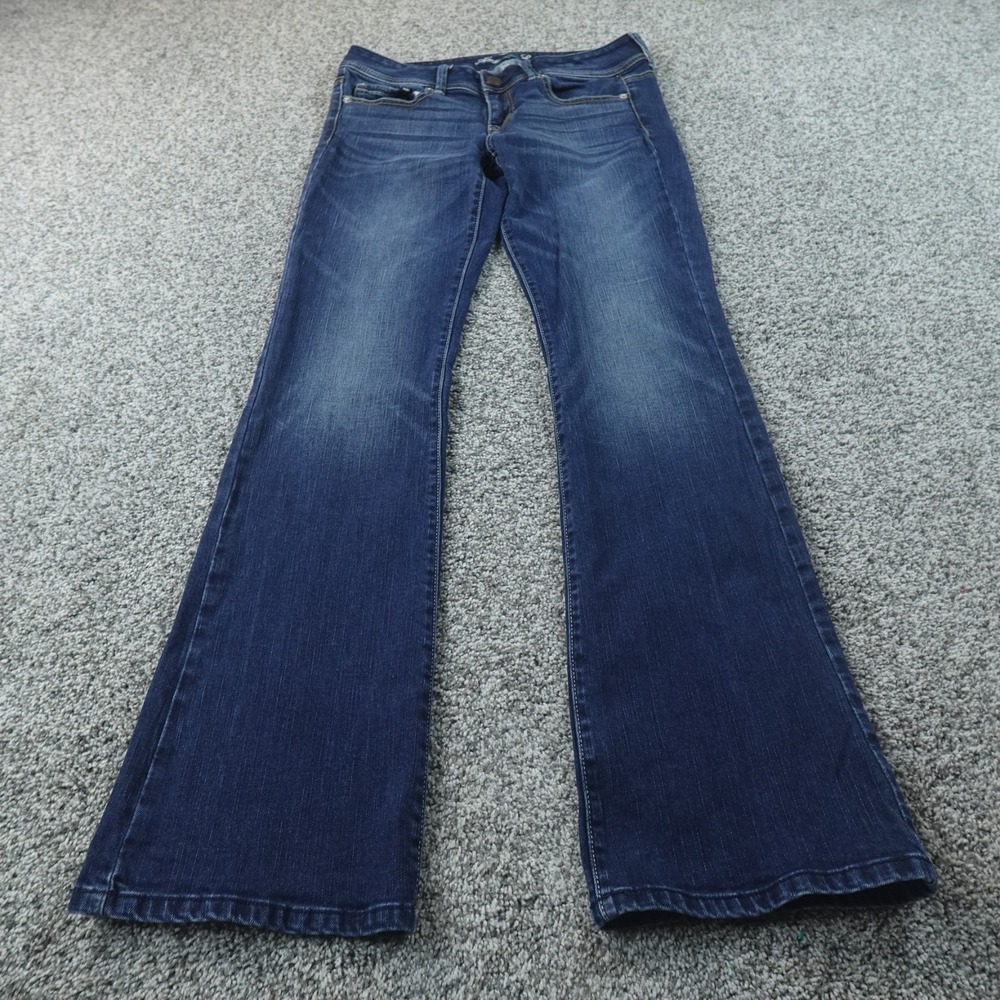 American Eagle Jeans Womens 8 Dark Blue Denim Pants Low Rise Boot Stretch Flex